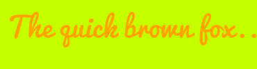Image with Font Color FFA700 and Background Color C5FF00